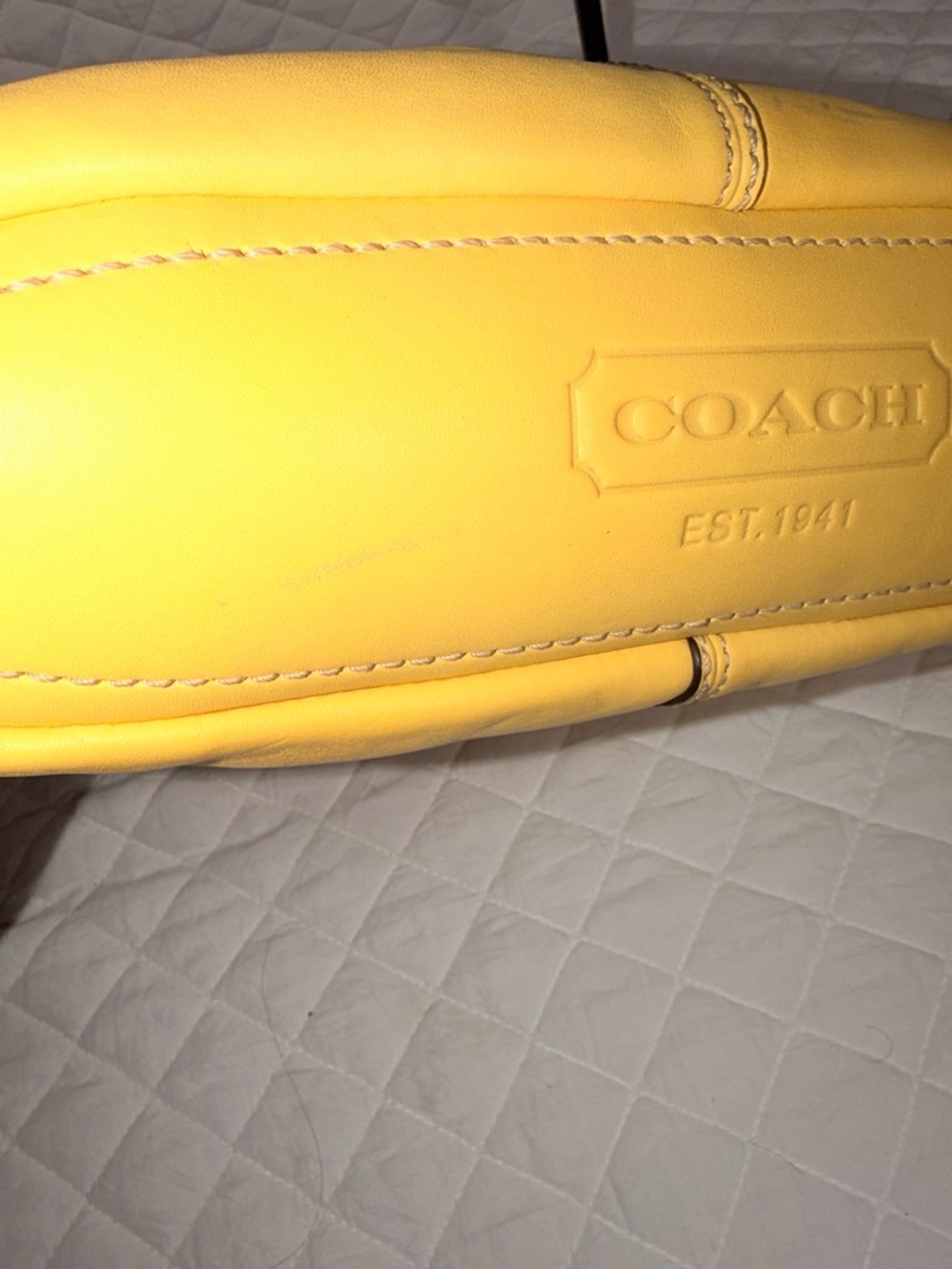 Coach Yellow Leather Shoulder Bag - Picture 8 of 13